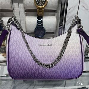 Michael Kors Jet Set Lg Women Pochette Ombré Logo Crossbody XBody Dark Purple
NW